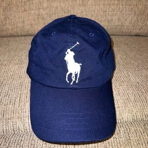 Ralph Lauren Navy Blue Polo Player Embroidered Cap